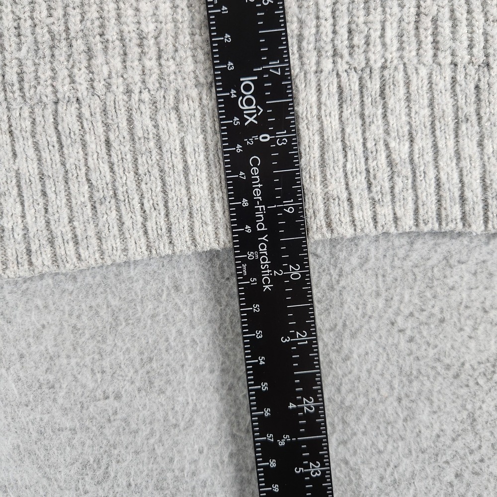 SO Sweater Girls L 10/12 Gray Shimmer Ribbed Knit Long Sleeve Crew Neck Pullover - Picture 5 of 8